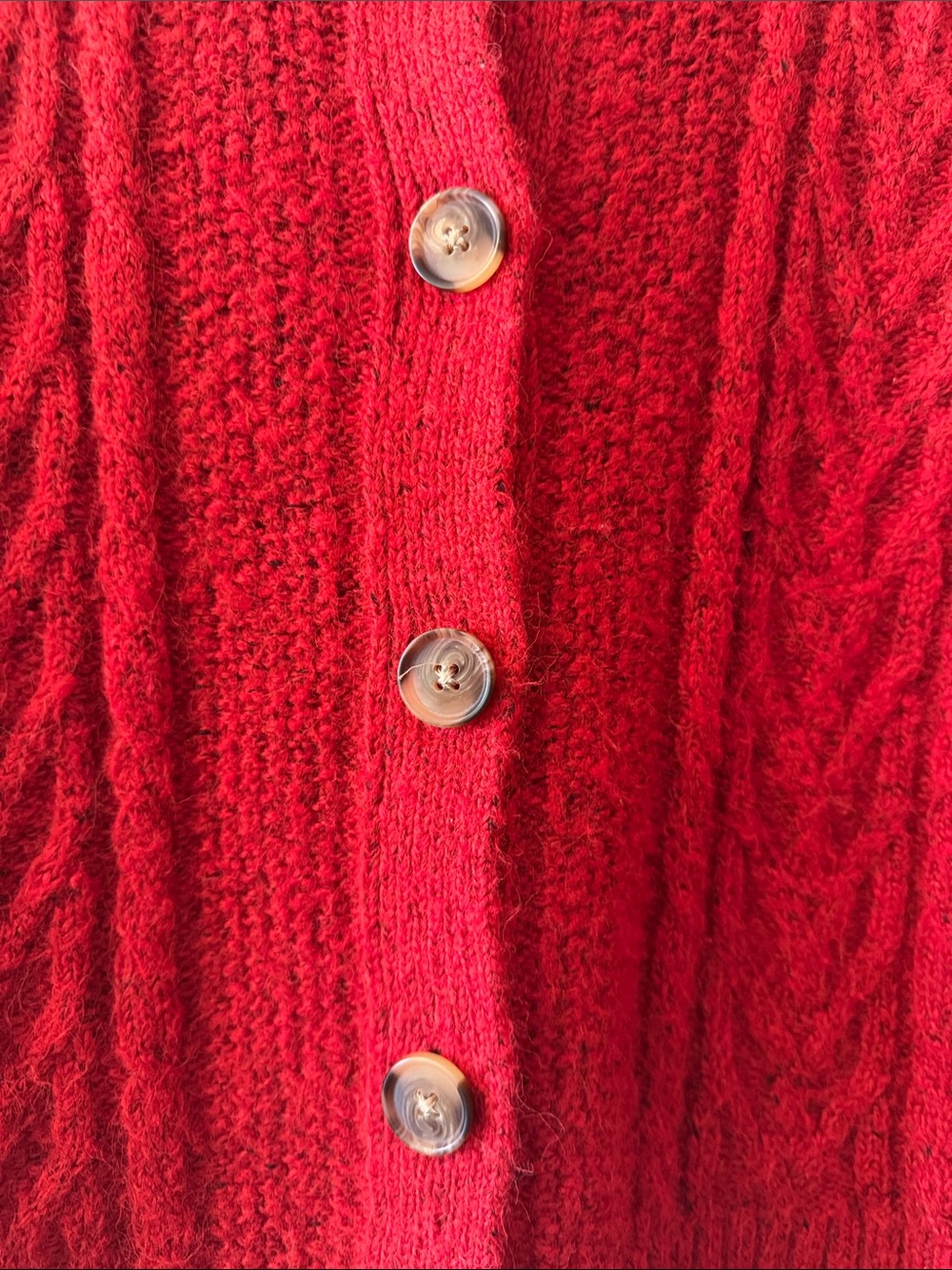Old Navy Red Cable Knit Button-Front Cardigan - Picture 3 of 3